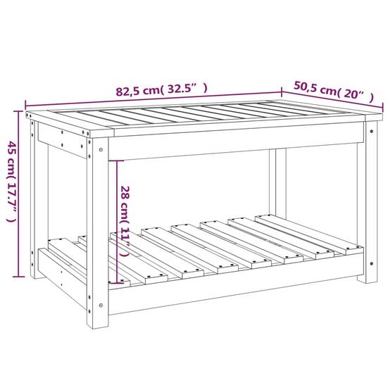 PANGIVO - Table de jardin bois massif pin noir 82,5 x 50,5 x 45 cm - PANGIVO - Image 8