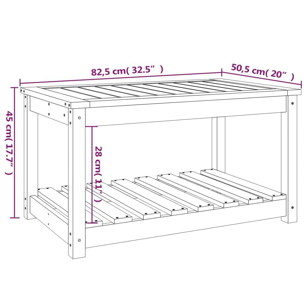 PANGIVO - Table de jardin bois massif pin noir 82,5 x 50,5 x 45 cm - PANGIVO - Image 8