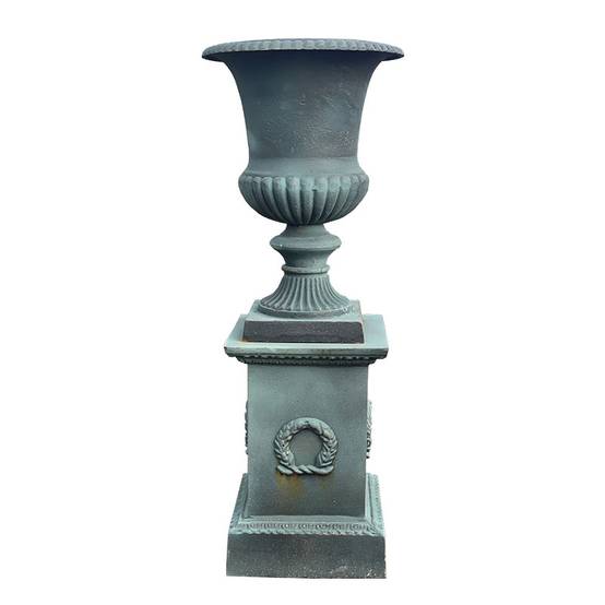 La Grande Prairie - Vase Médicis fonte sur socle 45x45x110cm