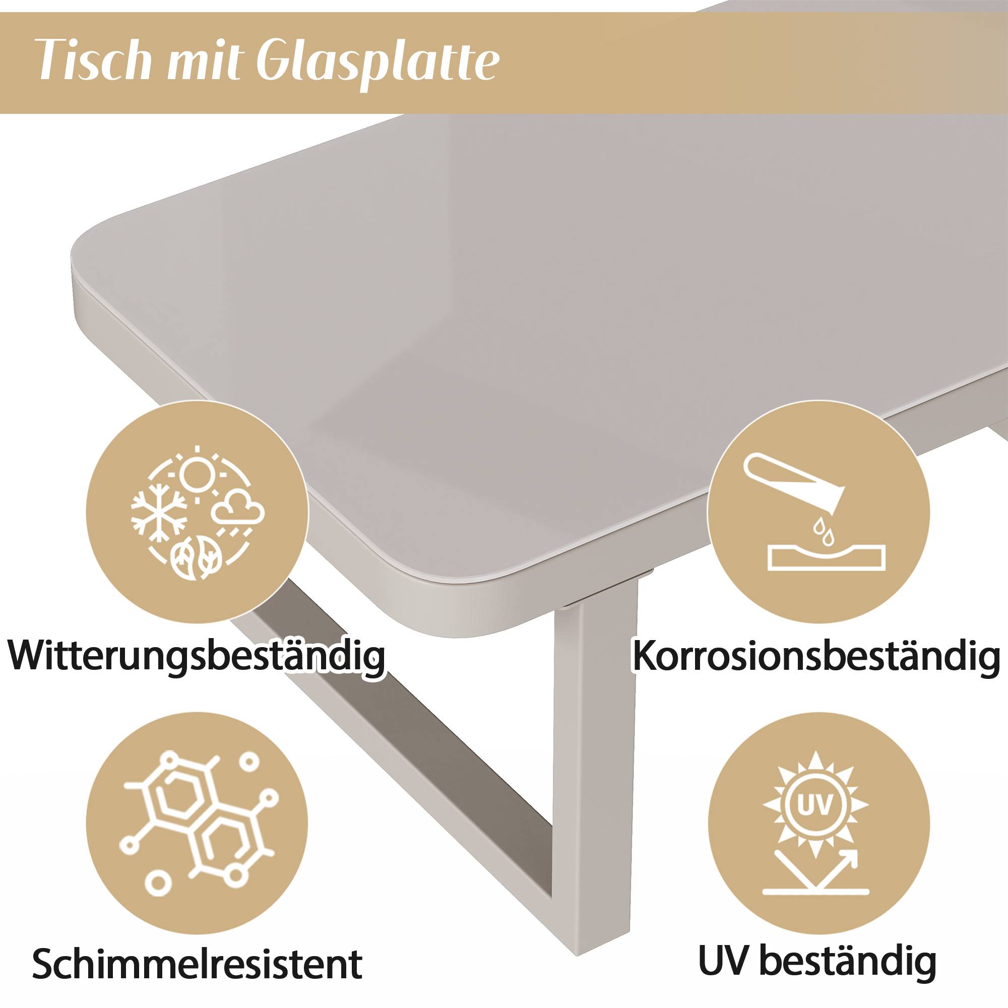 Salon de jardin d'angle acier corde tressée 6 places extérieur table basse 240cm beige - ComfortXL Outdoor Living - Image 6