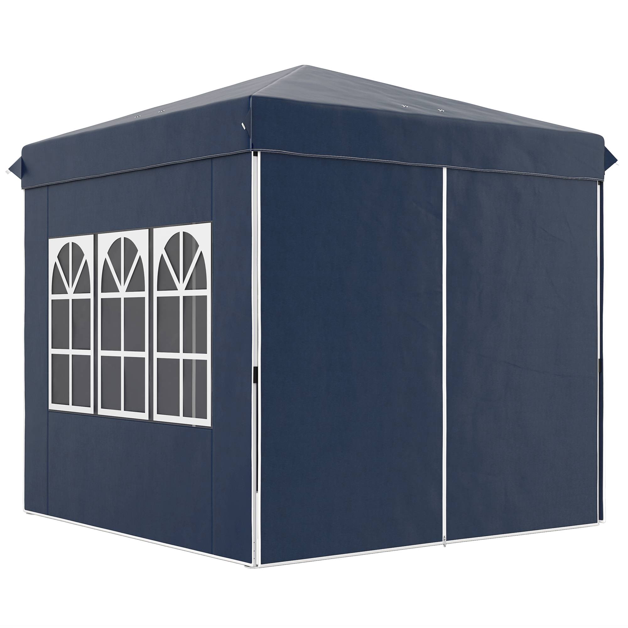 Tonnelle pliante métal et tissu Oxford bleu foncé 248 x 248 x 270 cm - PANGIVO - Image 2