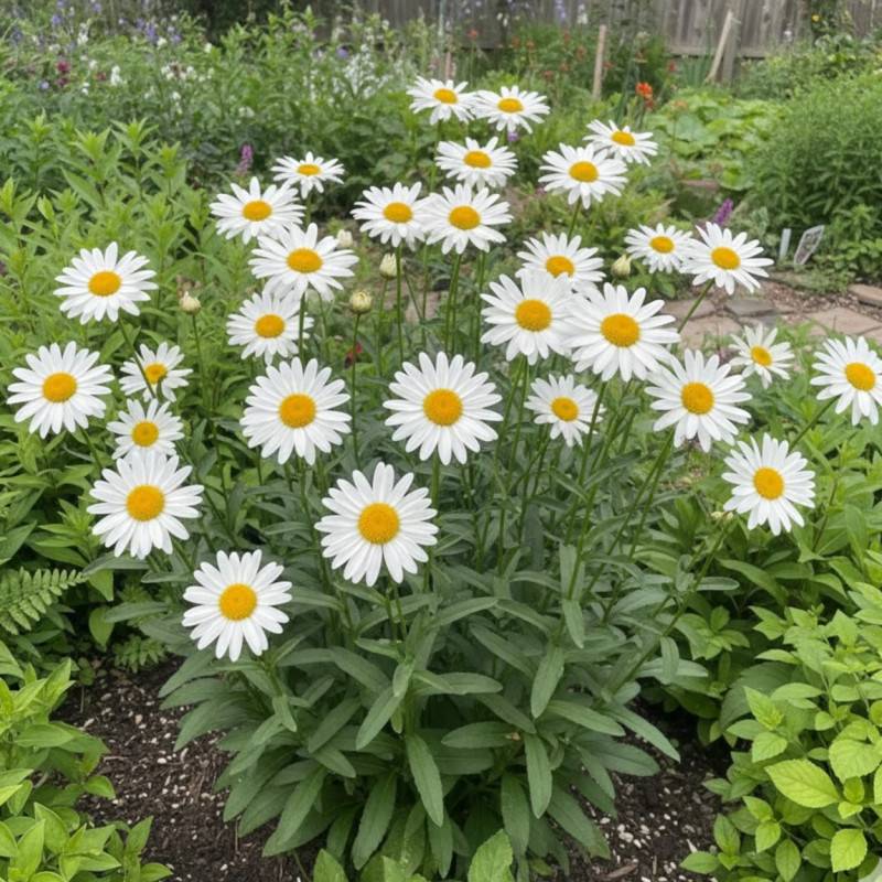Marguerite d'été Becky à fleurs Blanche/Jaune - feuillage Caduc - Godet - 5/20 cm - Imagen 1