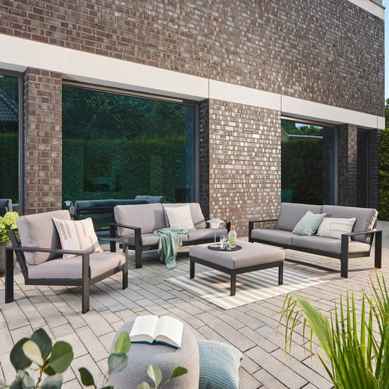 Salon de jardin aluminium HOME DELUXE RIO XL - anthracite - Image 2