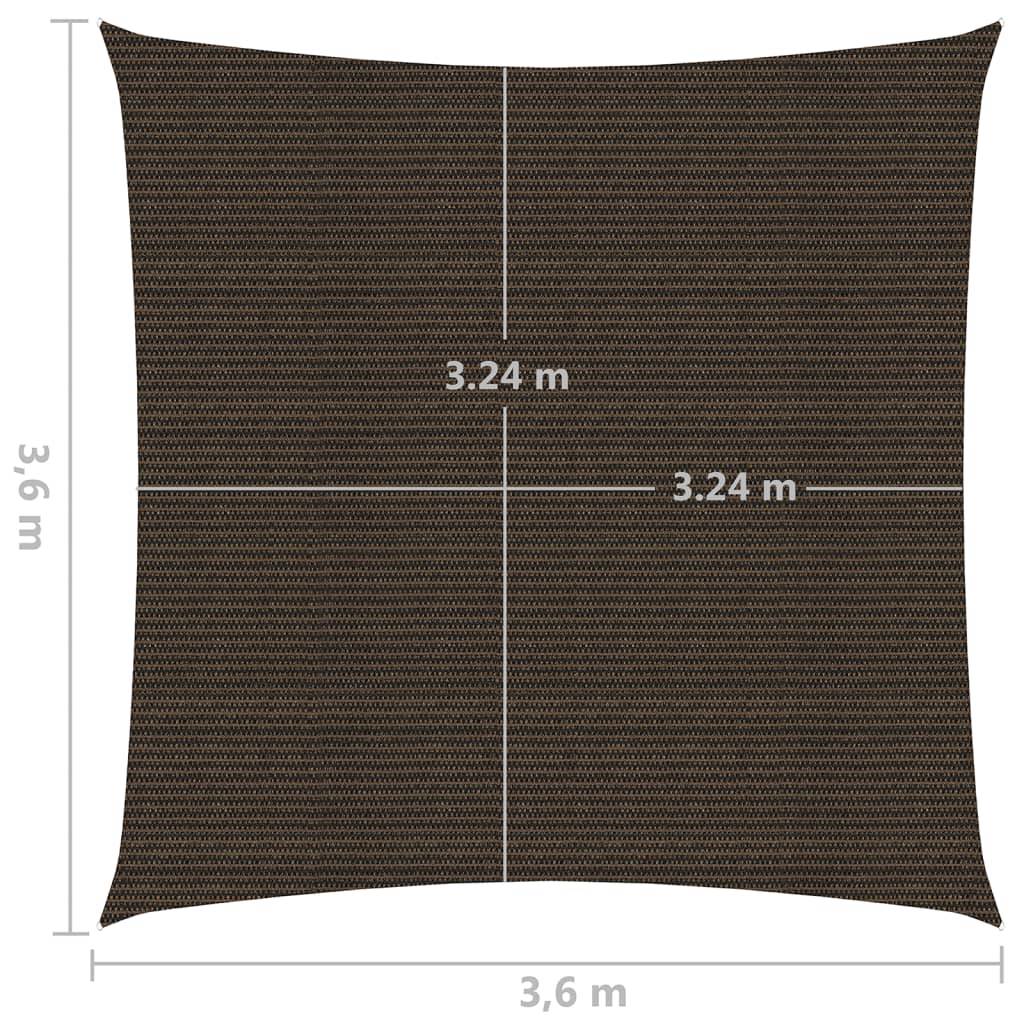 Helloshop26 - Voile toile d'ombrage parasol 160 g/m² PEHD 3,6 x 3,6 m marron - Imagen 6