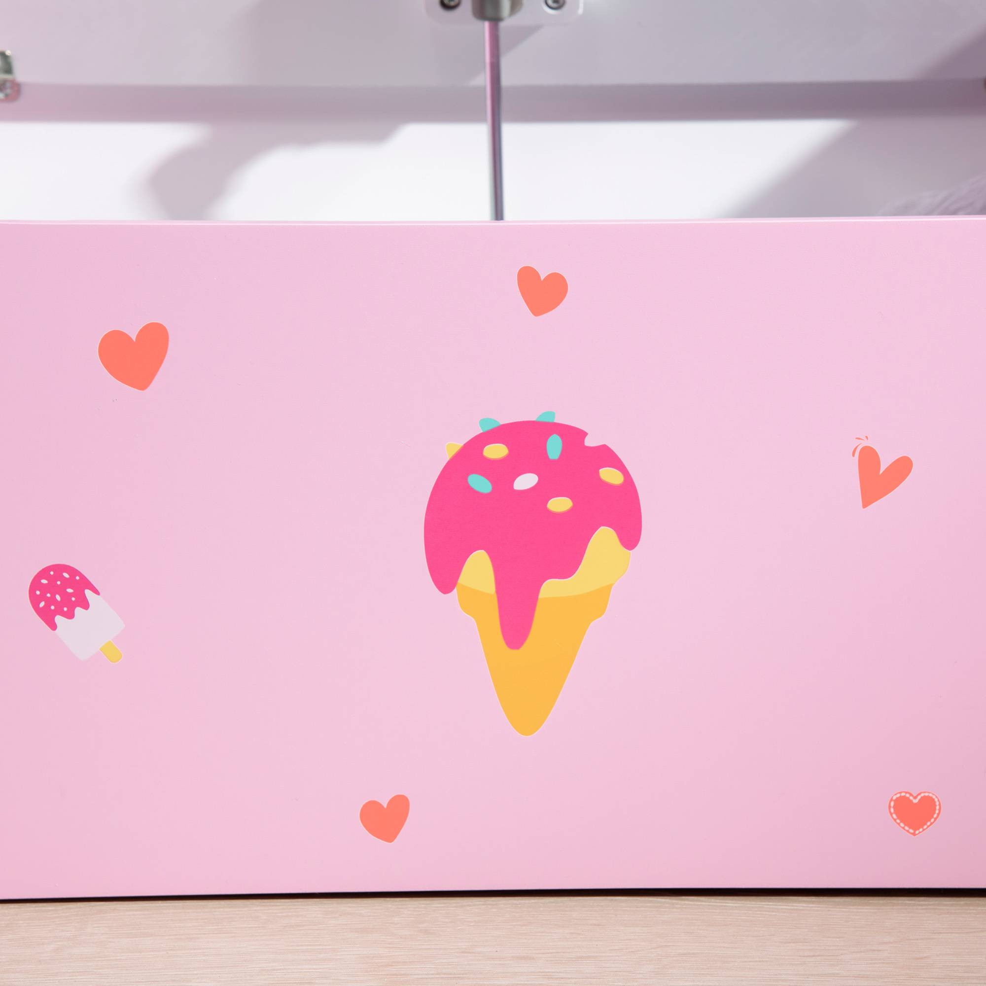 Banc enfant 2 en 1 avec coffre de rangement intégré, pour enfants de plus de 18 mois, charge maximale 50 kg, 60 x 30 x 50 cm, rose - Image 10