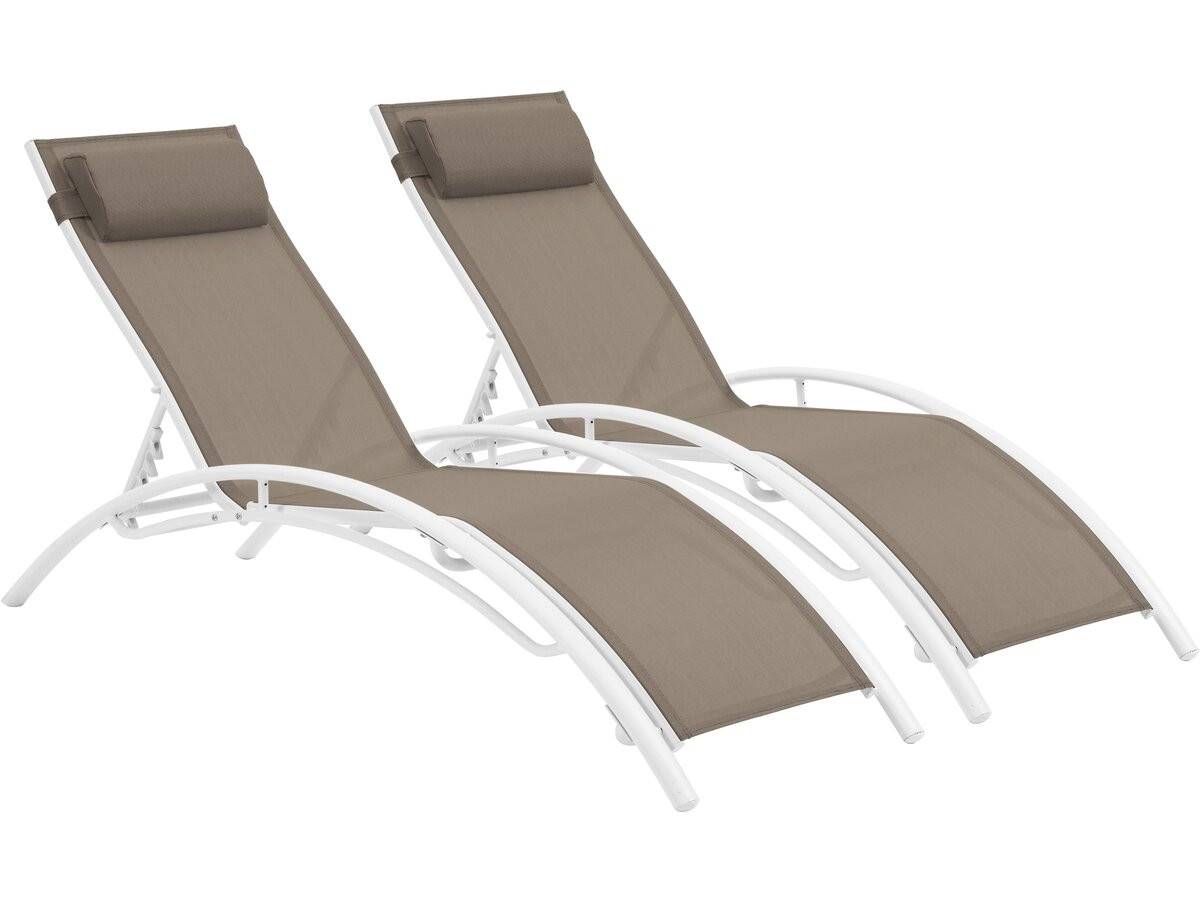 Habitat Et Jardin - Bain De Soleil En Aluminium "beauty" - Phoenix - Taupe - Lot De 2 -habitat Et Jardin - Imagen 1