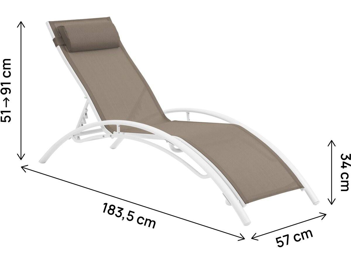 Habitat Et Jardin - Bain De Soleil En Aluminium "beauty" - Phoenix - Taupe - Lot De 2 -habitat Et Jardin - Imagen 3