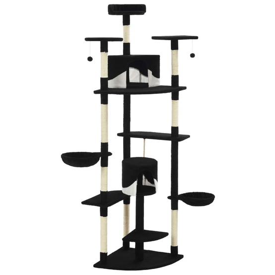 Vidaxl - Arbre à chat avec griffoirs en sisal 203 cm noir et blanc vidaXL 170530 - Image 3