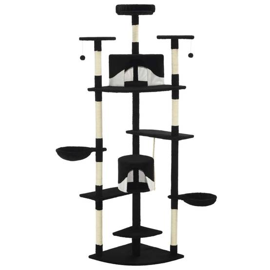Vidaxl - Arbre à chat avec griffoirs en sisal 203 cm noir et blanc vidaXL 170530 - Image 2