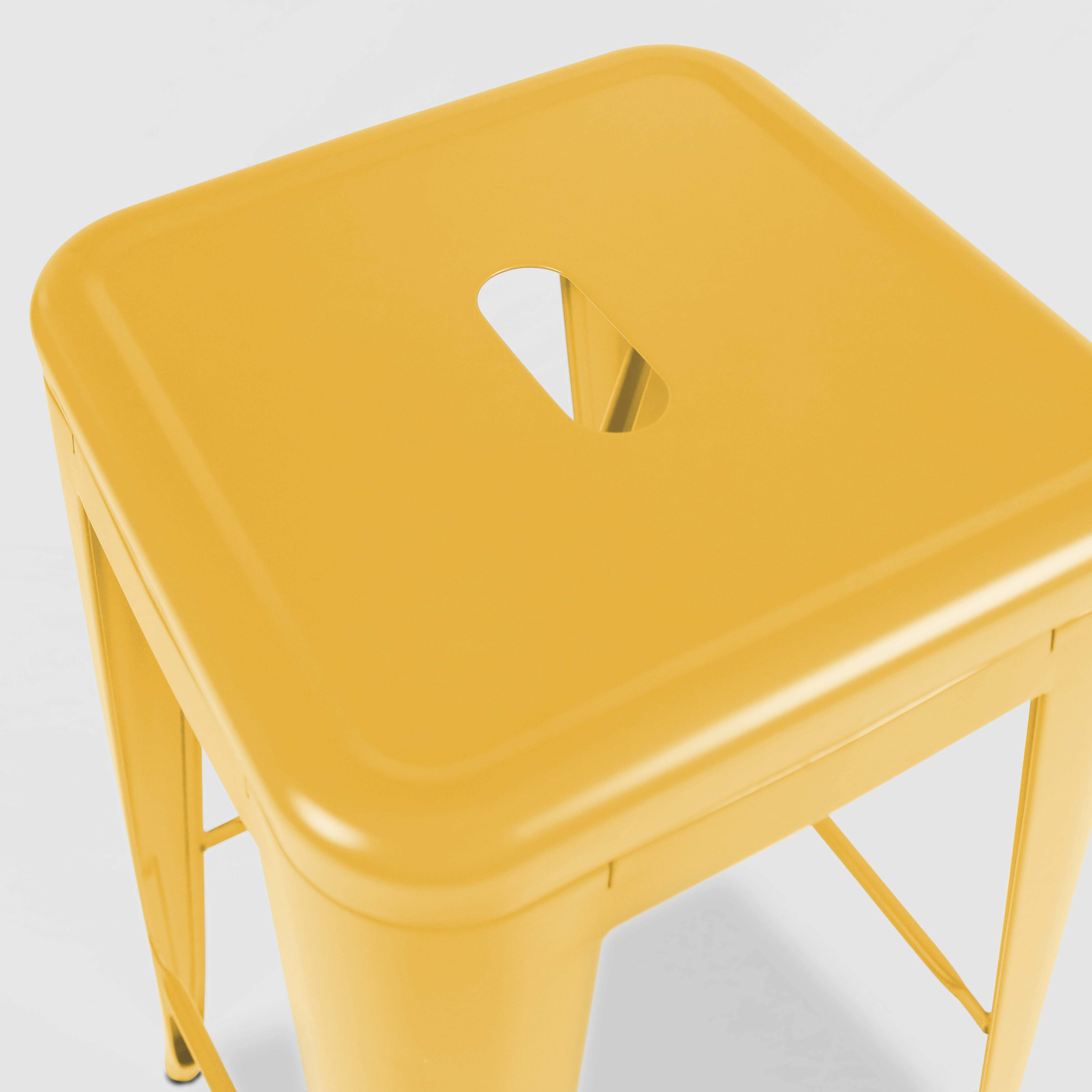 Oviala - Tabouret de bar en métal jaune mat Indus - Oviala - Imagen 4