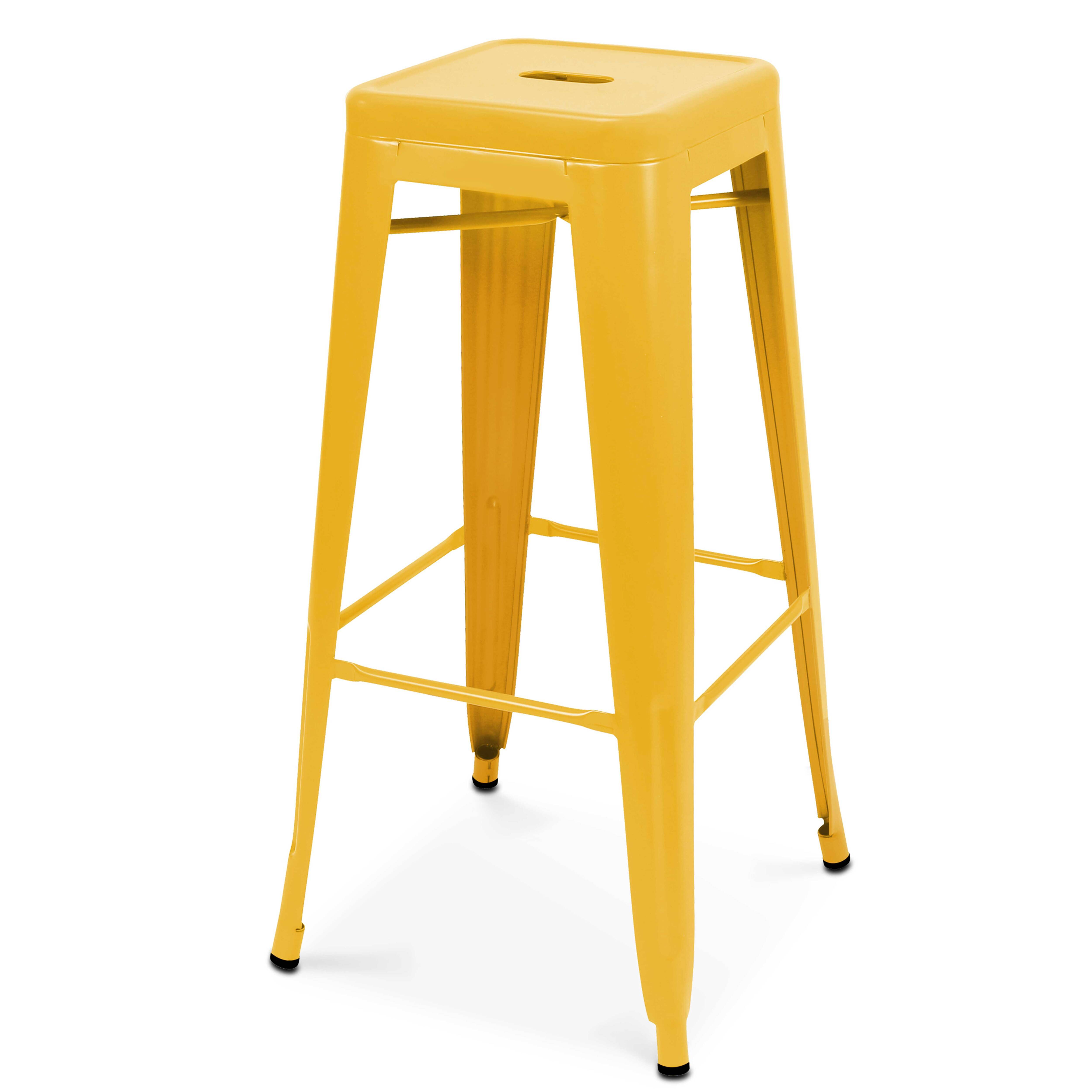 Oviala - Tabouret de bar en métal jaune mat Indus - Oviala - Imagen 1