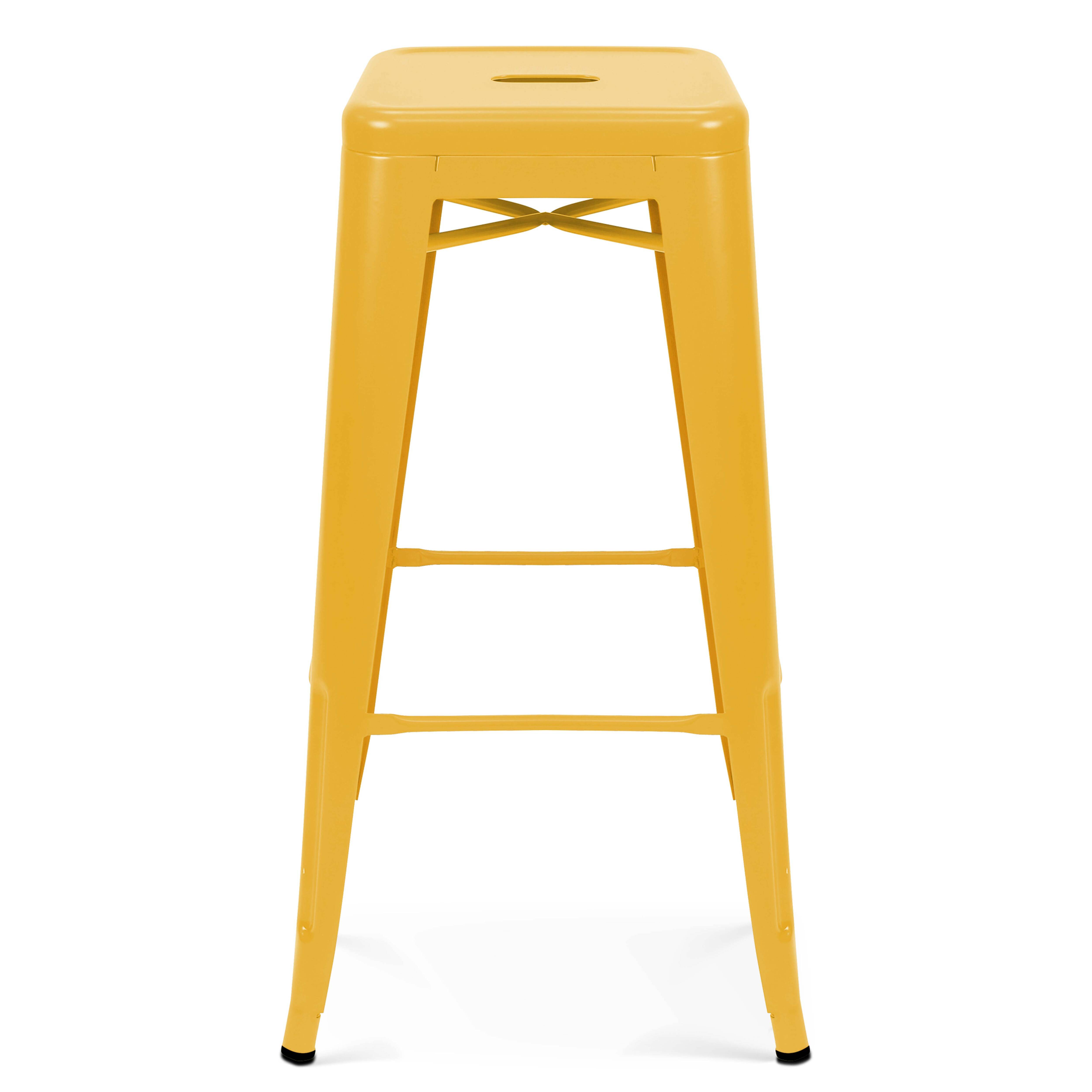 Oviala - Tabouret de bar en métal jaune mat Indus - Oviala - Imagen 3