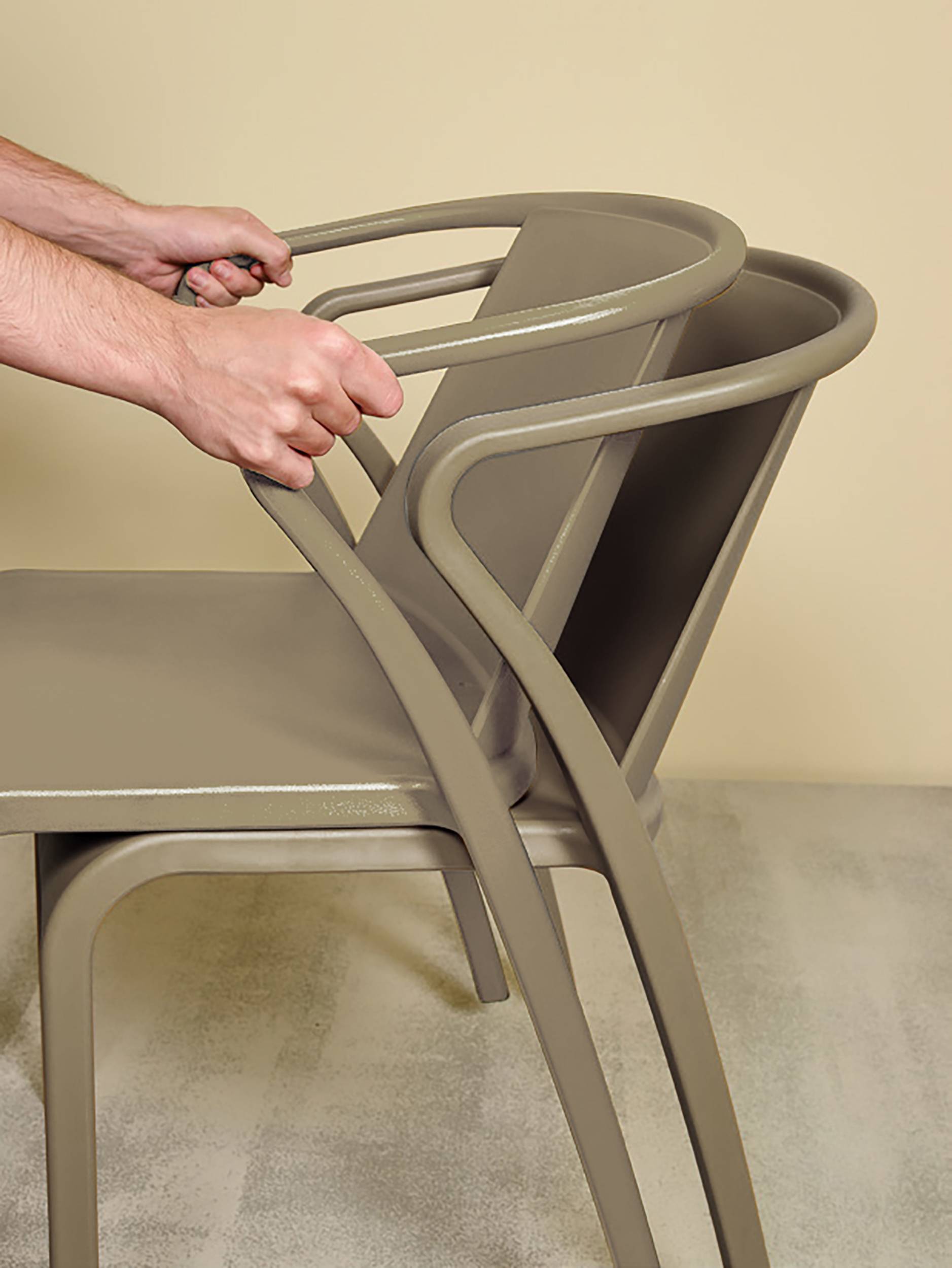 Ensemble repas de jardin 6 places en aluminium laqué  - Gris anthracite - MEET - Image 3