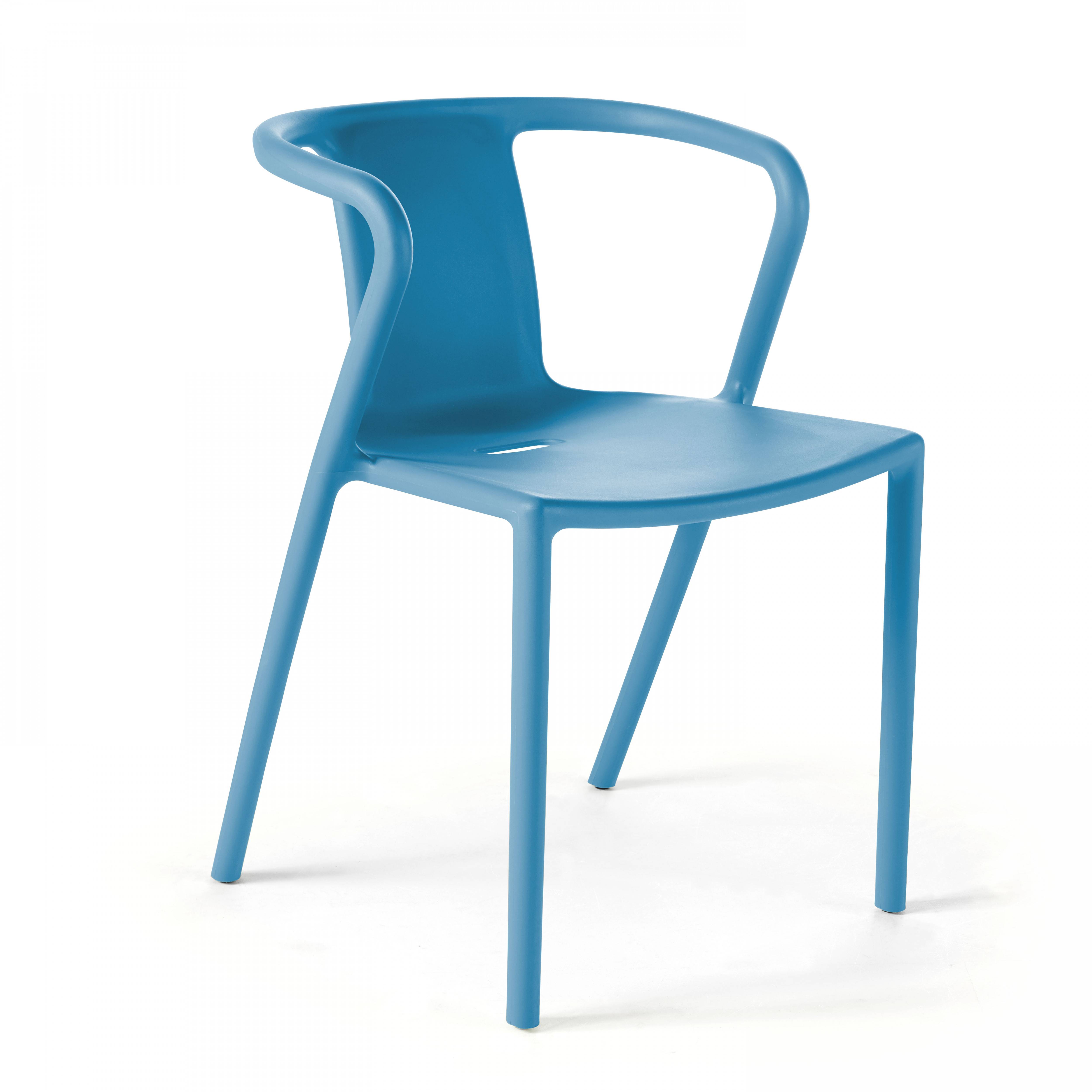 Oviala - Lot de 4 chaises en plastique bleu Berlin - Oviala - Imagen 2