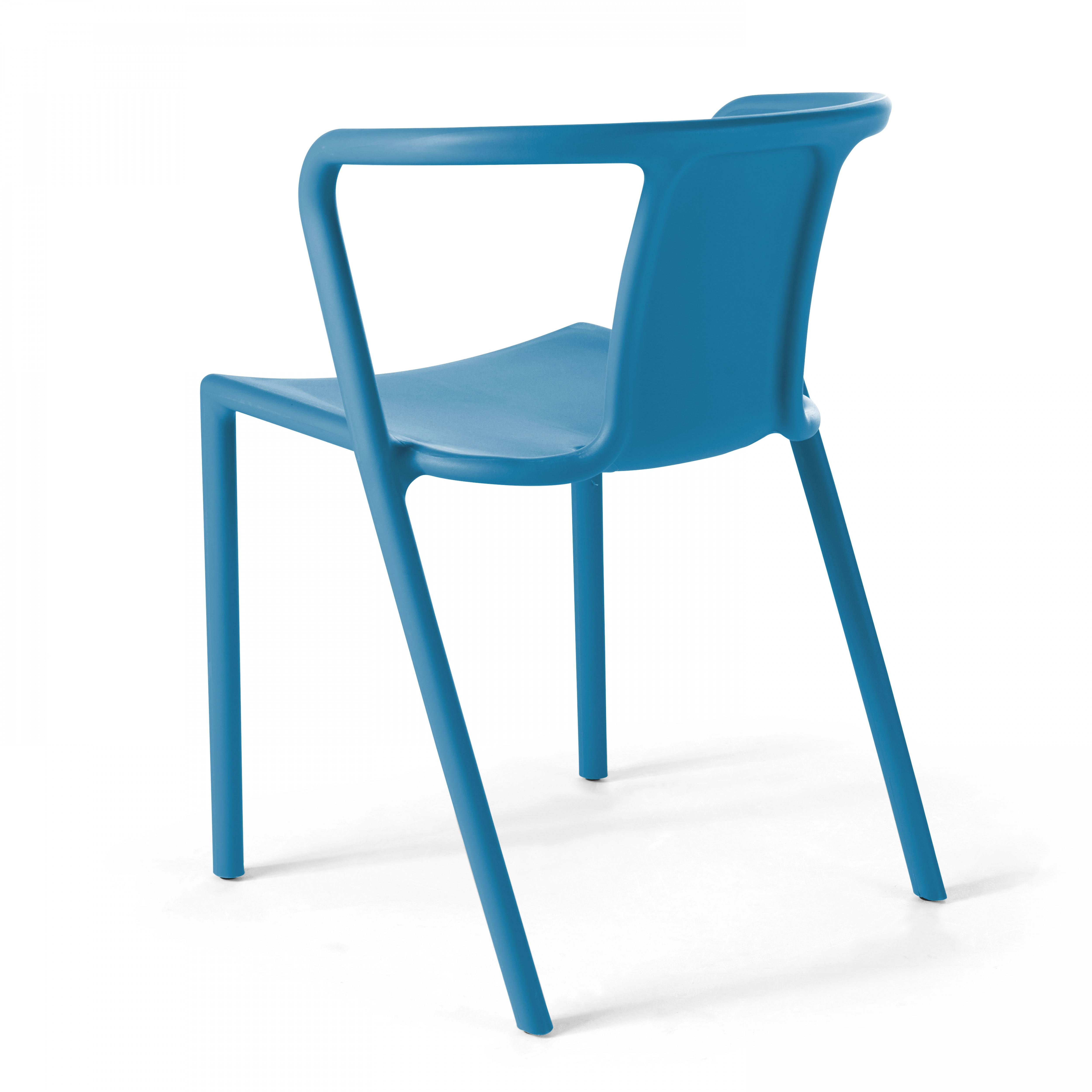 Oviala - Lot de 4 chaises en plastique bleu Berlin - Oviala - Imagen 3