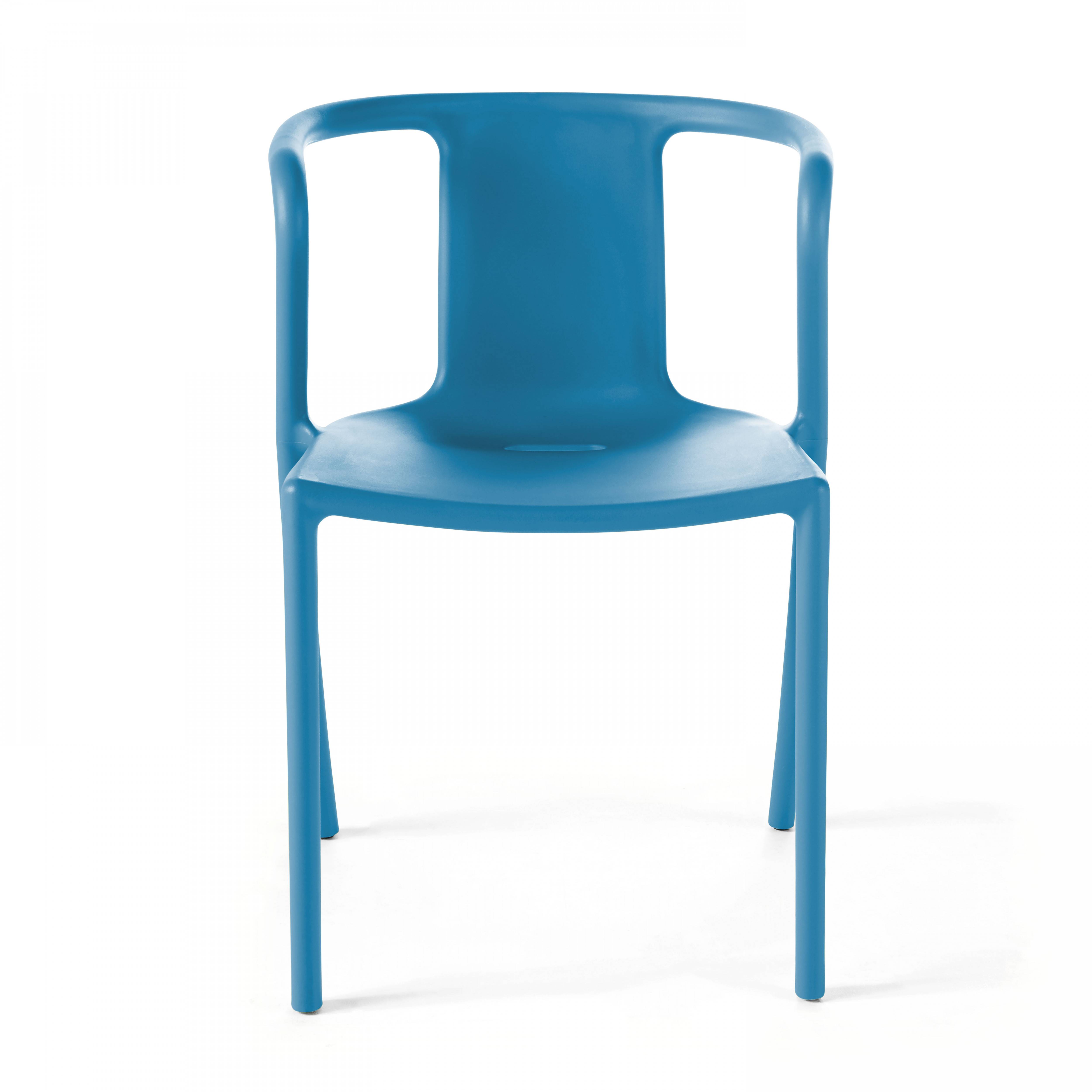 Oviala - Lot de 4 chaises en plastique bleu Berlin - Oviala - Imagen 4