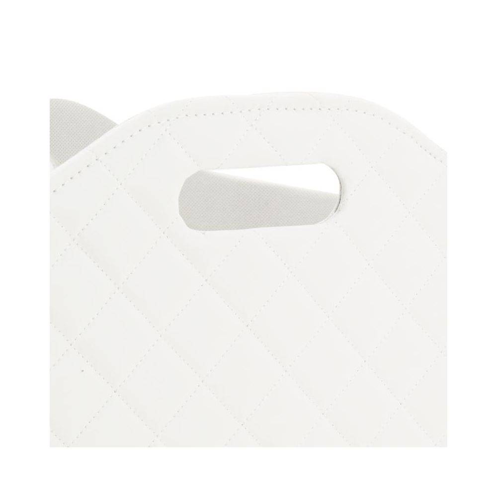 Aubry Gaspard - Corbeille porte-revues en simili matelassé blanc - Imagen 4