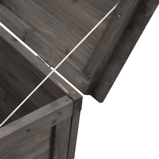 Coffre de Rangement Extérieur Bois de Sapin Massif pour Outils de Jardin Anthracite 150 cm – ComfortXL Outdoor Living - Image 7
