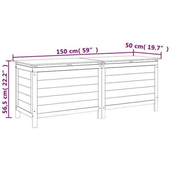 Coffre de Rangement Extérieur Bois de Sapin Massif pour Outils de Jardin Anthracite 150 cm – ComfortXL Outdoor Living - Image 8