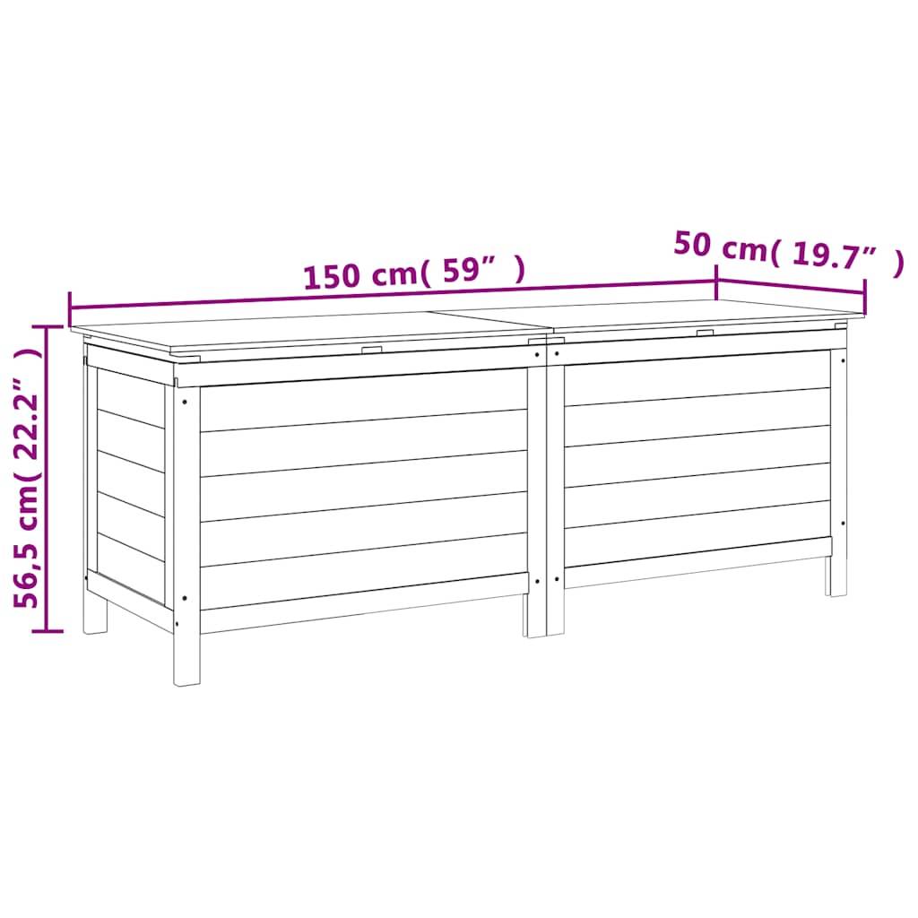 Coffre de Rangement Extérieur Bois de Sapin Massif pour Outils de Jardin Anthracite 150 cm – ComfortXL Outdoor Living - Image 8