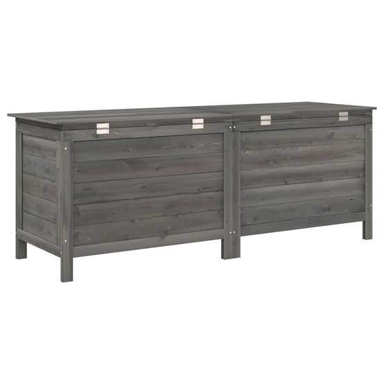 Coffre de Rangement Extérieur Bois de Sapin Massif pour Outils de Jardin Anthracite 150 cm – ComfortXL Outdoor Living - Image 6