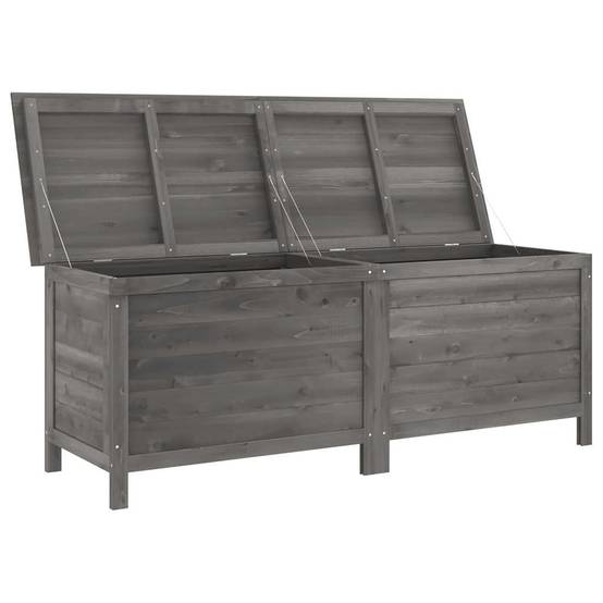 Coffre de Rangement Extérieur Bois de Sapin Massif pour Outils de Jardin Anthracite 150 cm – ComfortXL Outdoor Living - Image 3