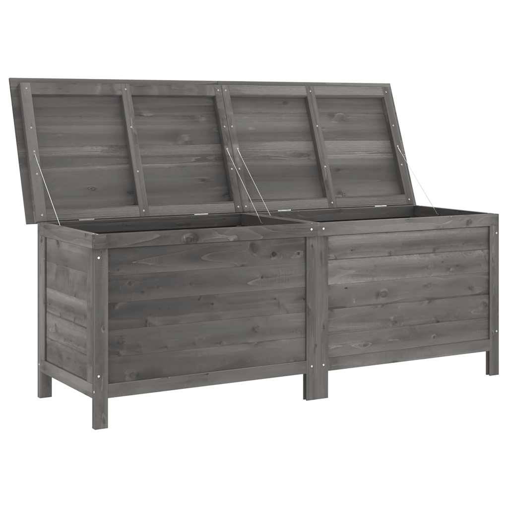 Coffre de Rangement Extérieur Bois de Sapin Massif pour Outils de Jardin Anthracite 150 cm – ComfortXL Outdoor Living - Image 3