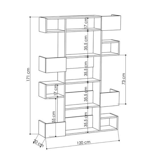 Bibliothèque bois et anthracite ELIO - Image 4