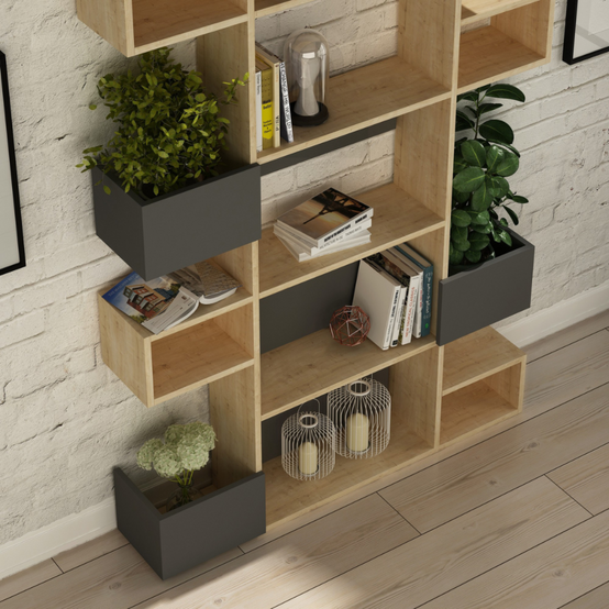 Bibliothèque bois et anthracite ELIO - Image 3