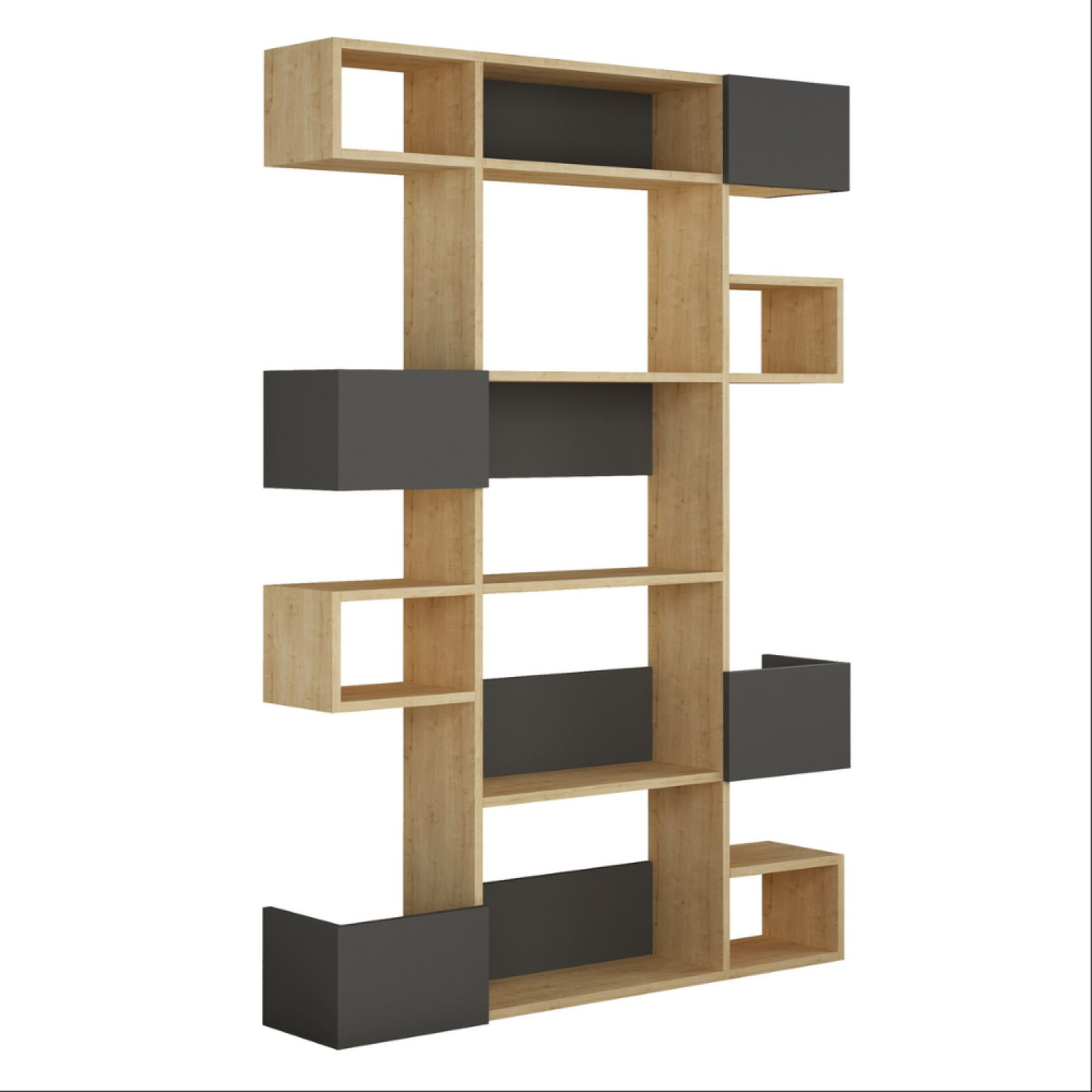 Bibliothèque bois et anthracite ELIO - Image 1