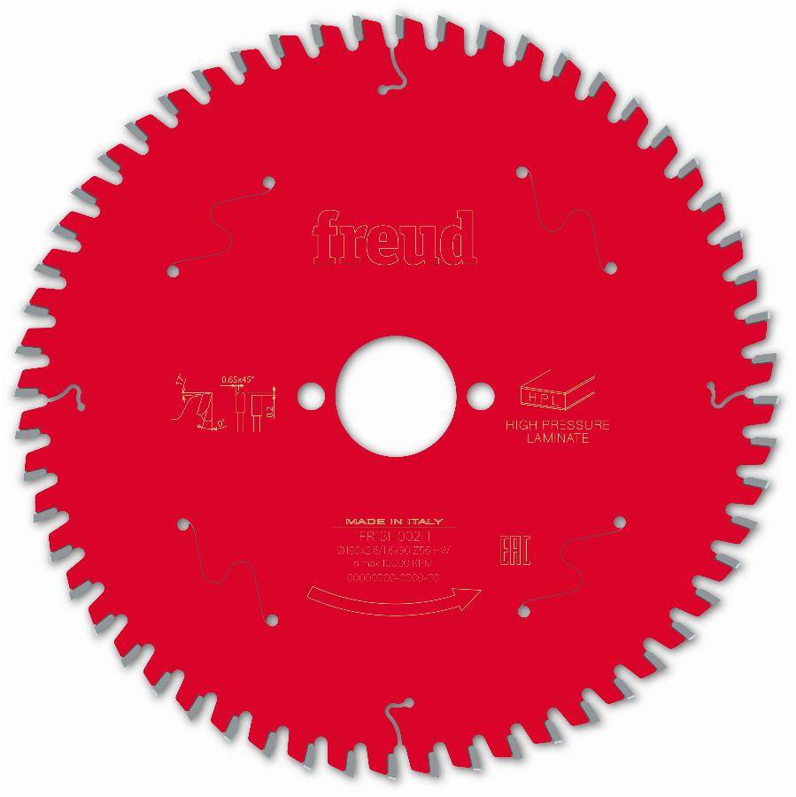 Lame pour scie circulaire portative FREUD - Ø190 2,6/1,6 AL30 Z56 TP 0° - F03FS09868 -FR13H002H - Imagen 1