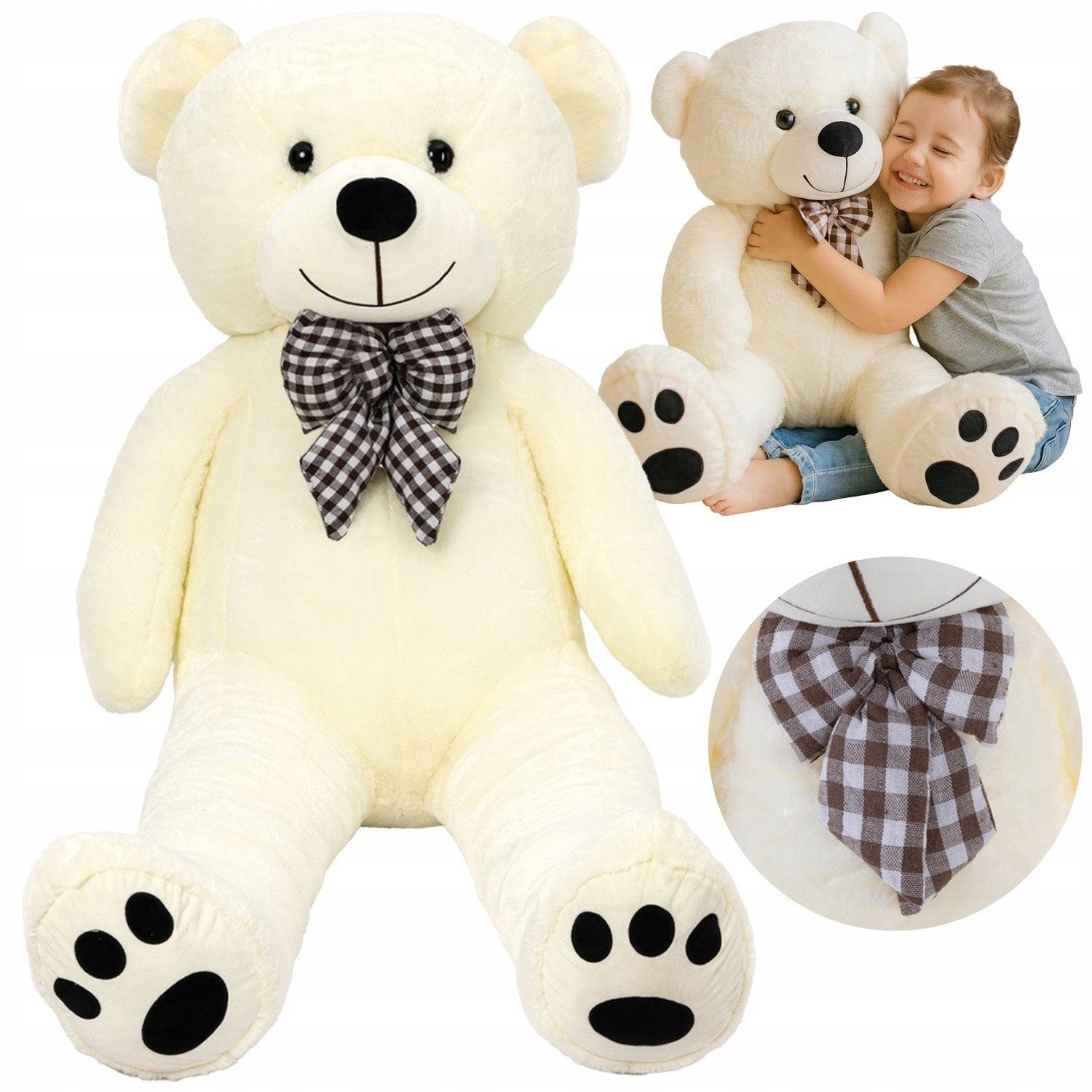 Entrepotbrico - Ours en peluche 100 cm avec un nœud - Image 1