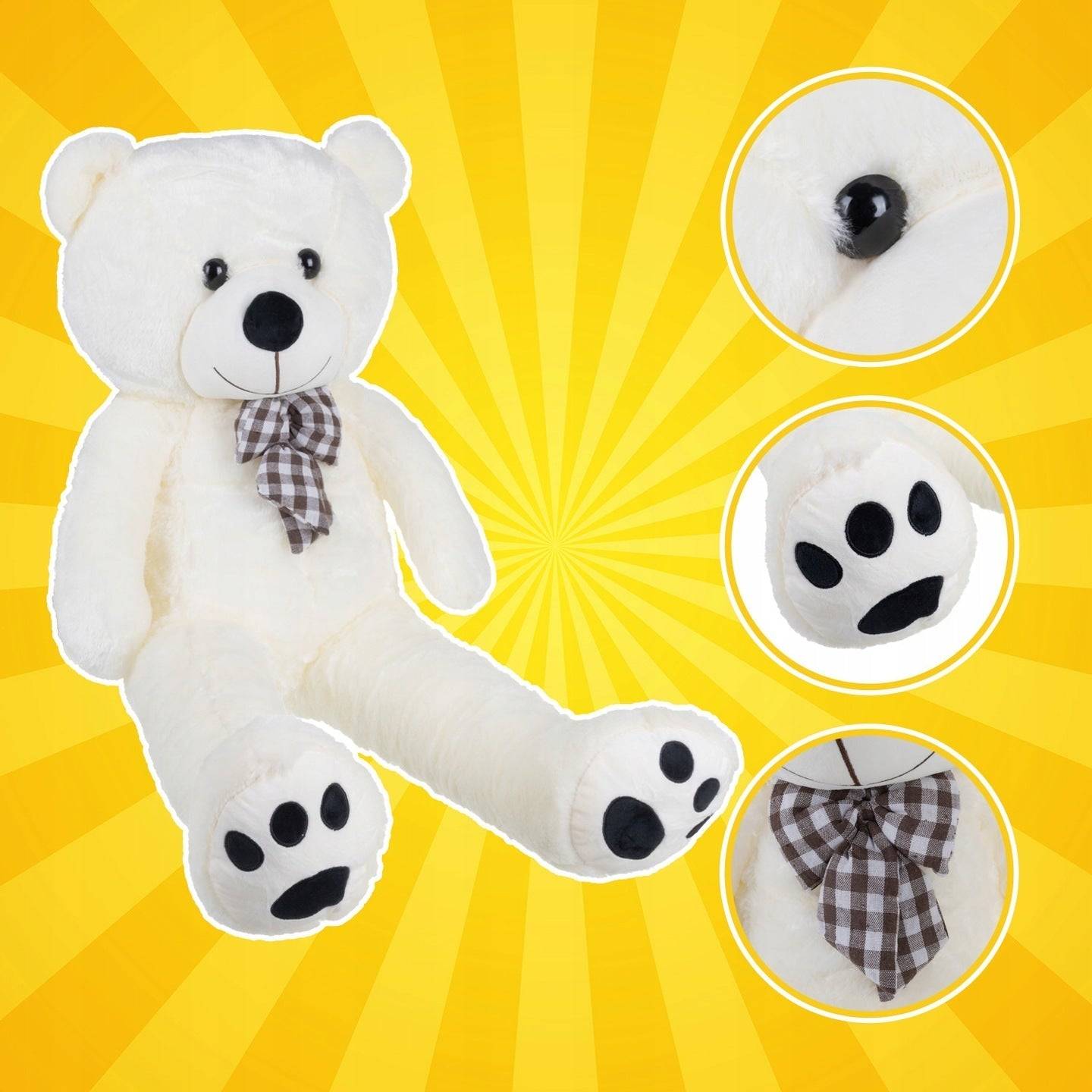 Entrepotbrico - Ours en peluche 100 cm avec un nœud - Image 2