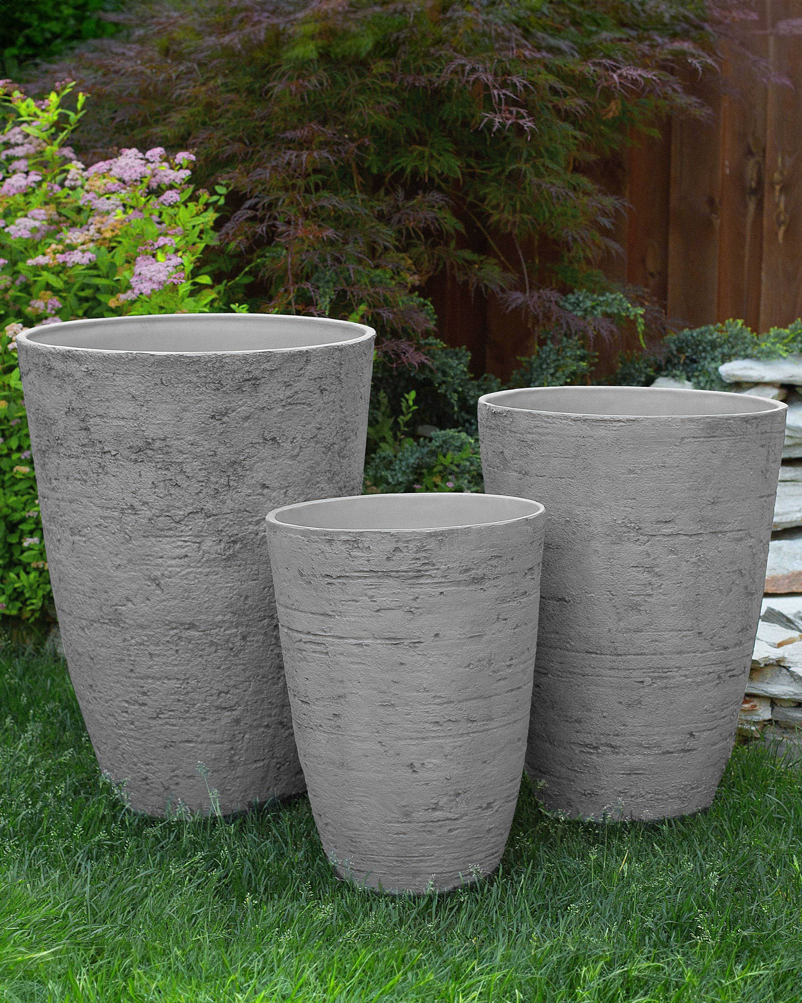 Beliani - Cache-pot d'extérieur Fibre d'argile Gris CAMIA - Beliani - Imagen 1
