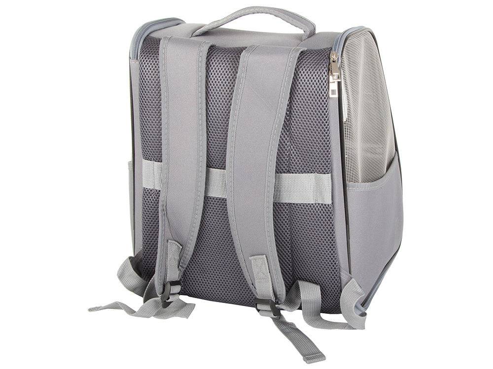 Sac de transport sac à dos pour chat chien lapin fenêtre dos ventilé gris - Image 3