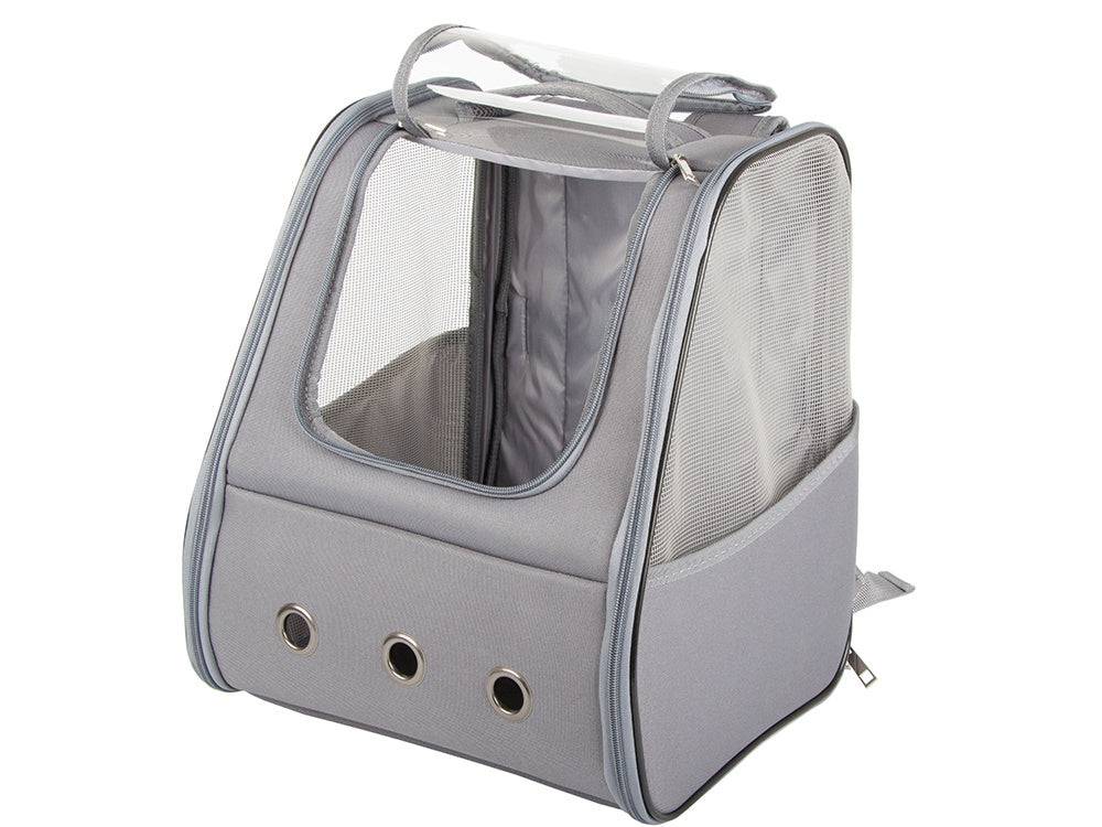 Sac de transport sac à dos pour chat chien lapin fenêtre dos ventilé gris - Image 6