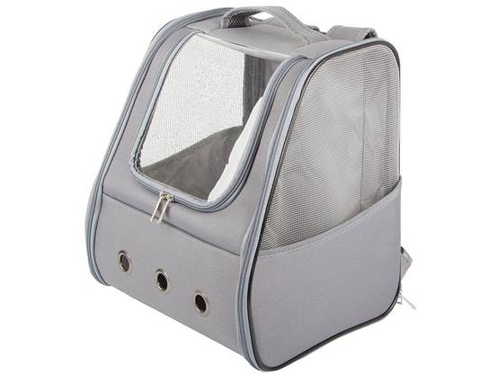 Sac de transport sac à dos pour chat chien lapin fenêtre dos ventilé gris - Image 4