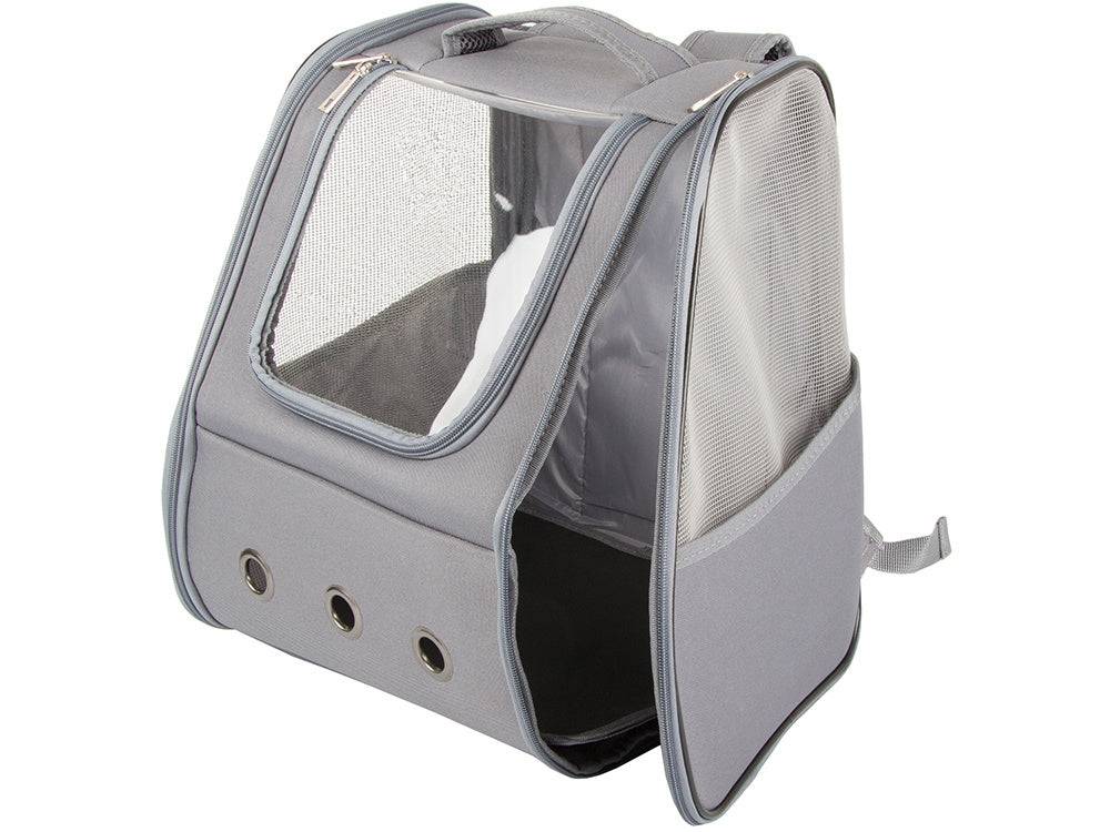 Sac de transport sac à dos pour chat chien lapin fenêtre dos ventilé gris - Image 5