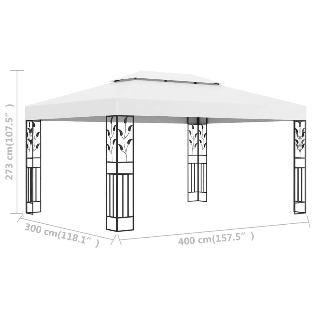 ComfortXL - Tonnelle de Jardin Acier Double Toit Imperméable pour Réception Mariage Blanc 4x3 m – ComfortXL Outdoor Living - Image 6