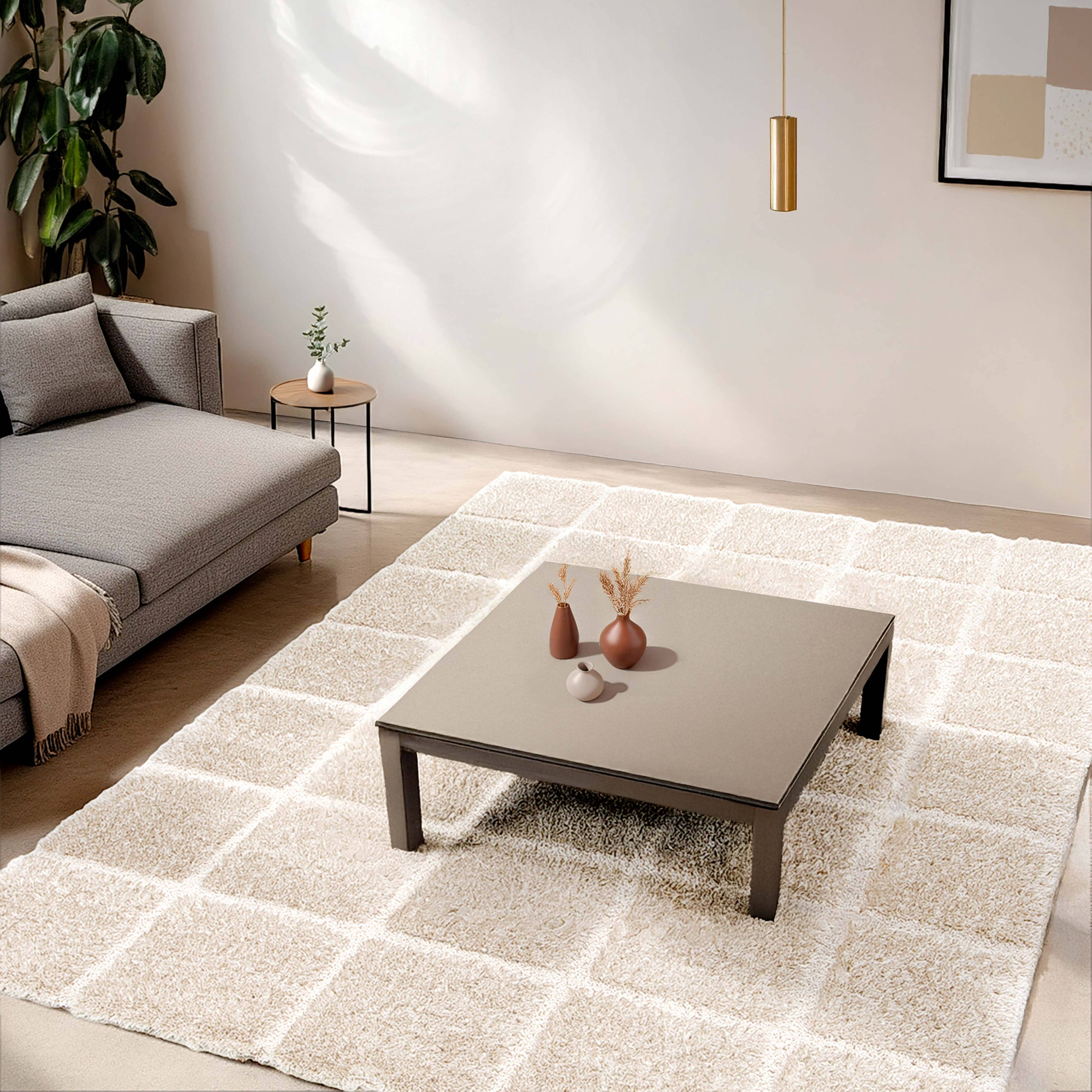 Oviala - Tapis rectangulaire à poils longs style shaggy écru 160 x 230 cm Chessy - Oviala - Imagen 2