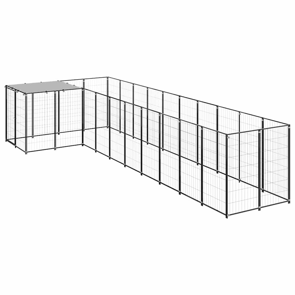 Vidaxl - Chenil Noir 7,26 m² Acier vidaXL 3082237 - Imagen 2