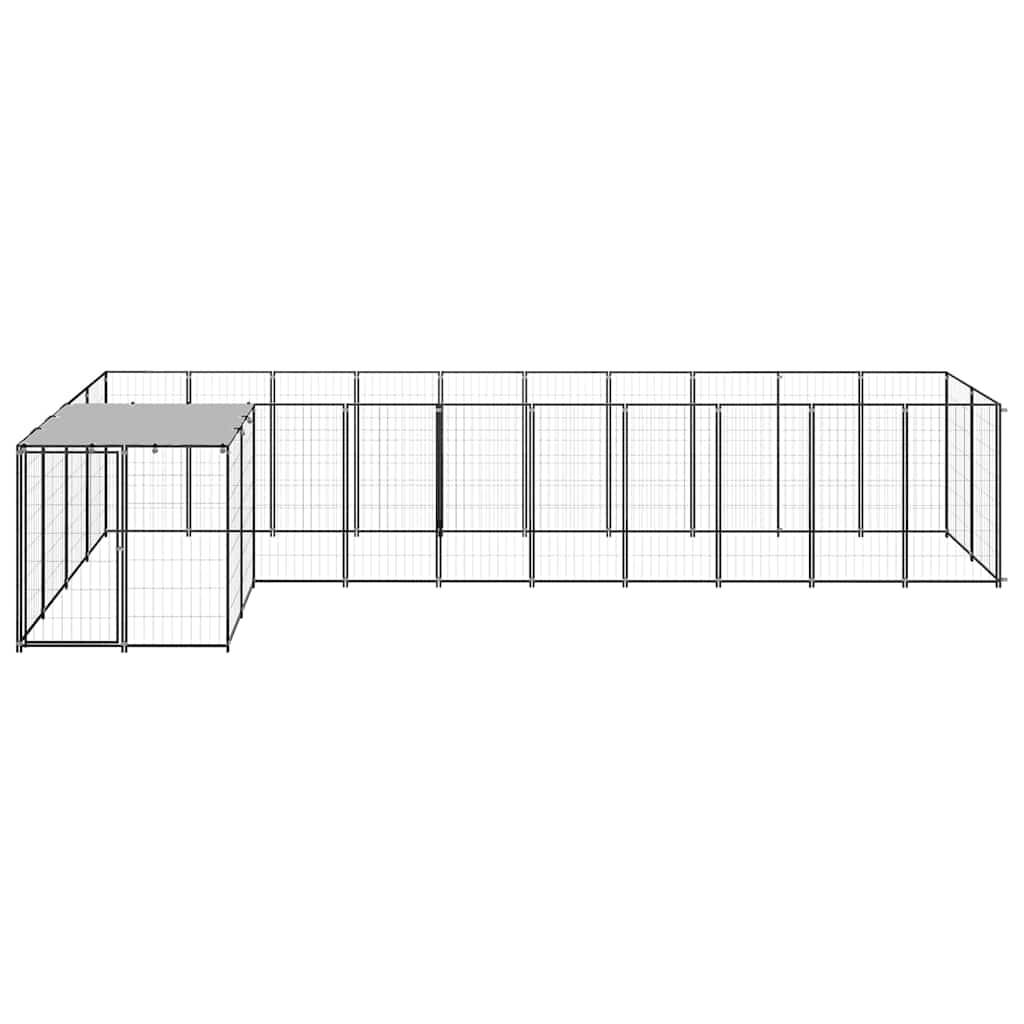 Vidaxl - Chenil Noir 7,26 m² Acier vidaXL 3082237 - Imagen 7