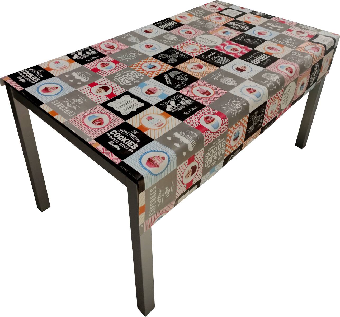 Nappe Composition PVC Base Polyester Anti-taches Muffins Taille 140X160 CM - Image 1