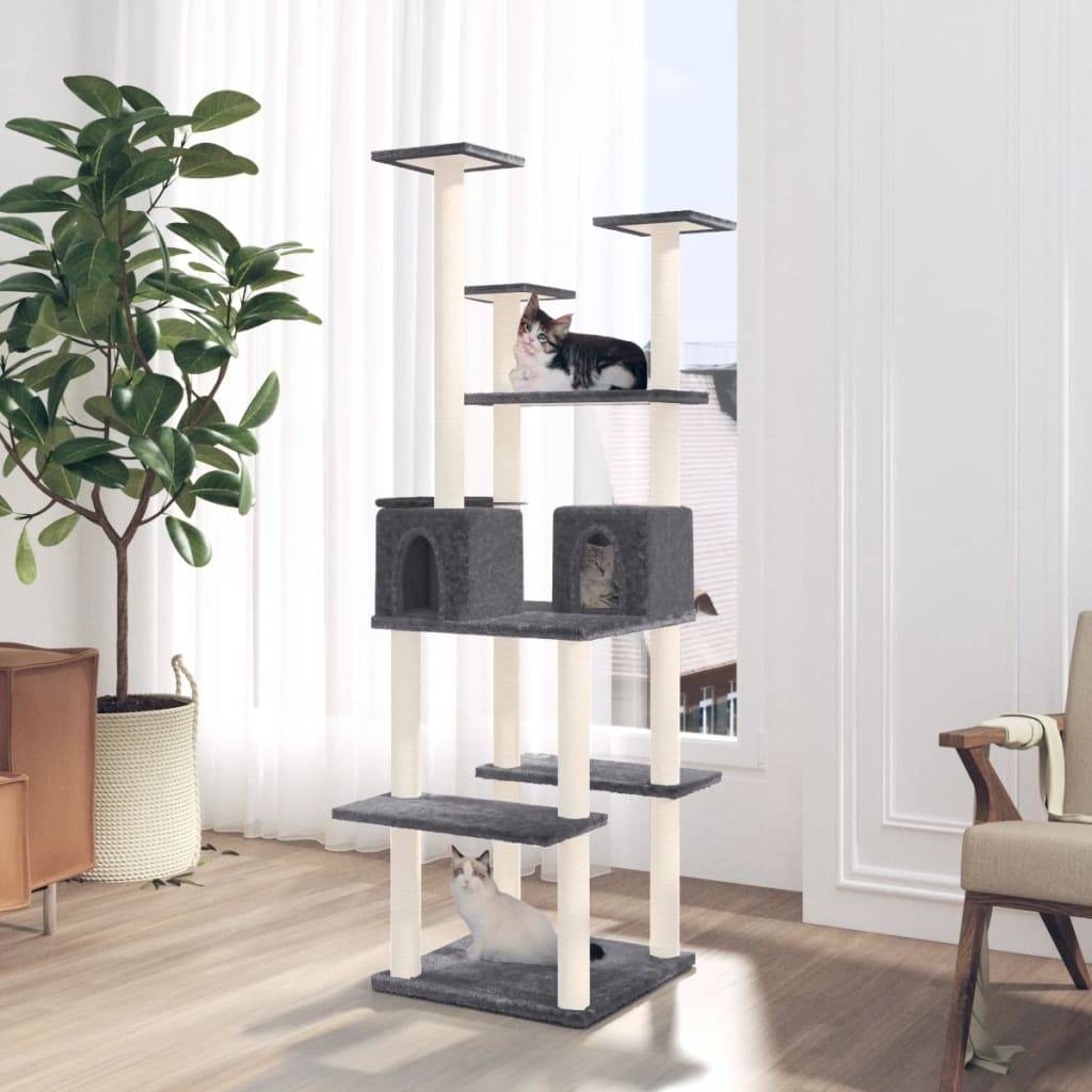 Vidaxl - Arbre à chat avec griffoirs en sisal Gris foncé 167 cm vidaXL 171611 - Imagen 1