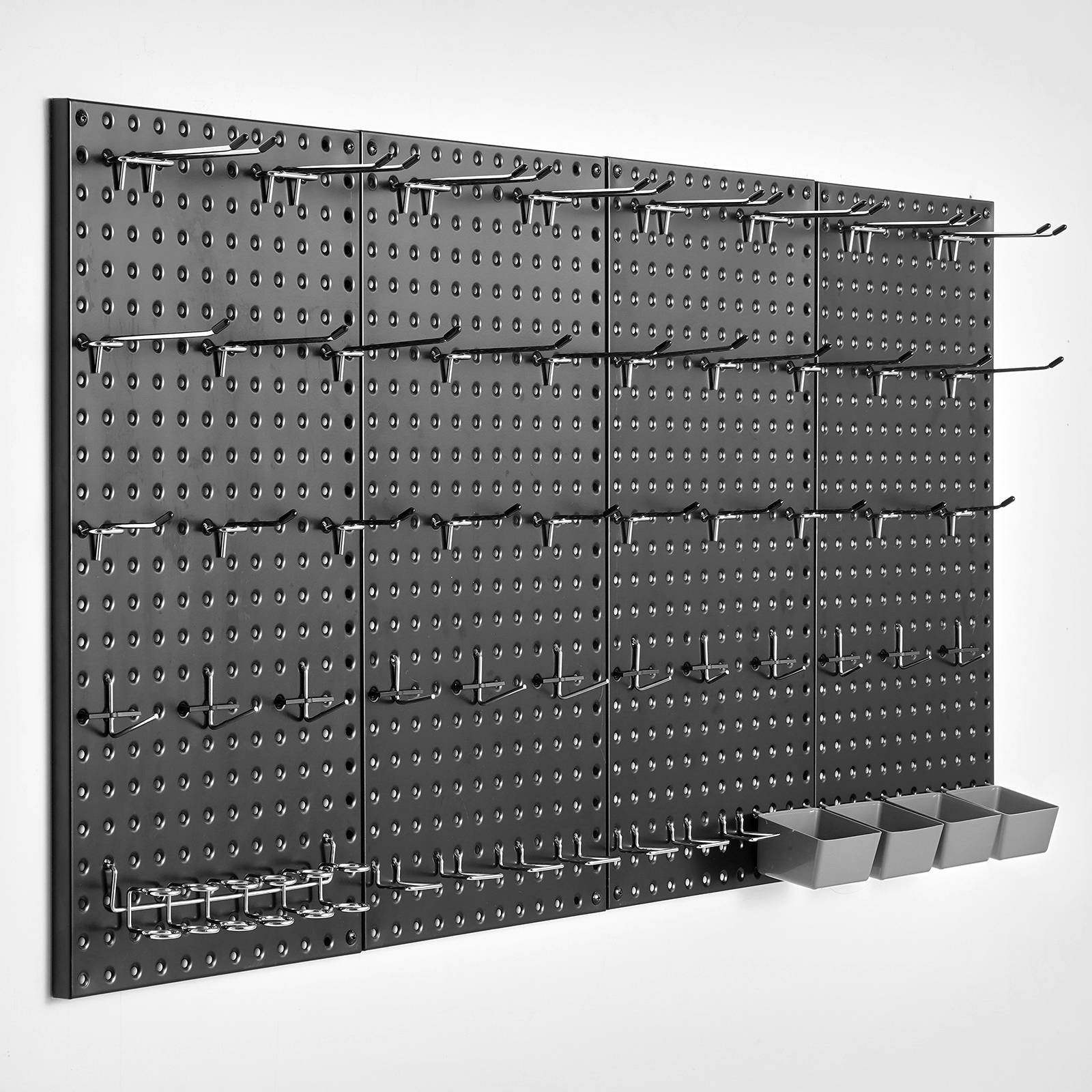 VEVOR Panneau perforé mural 609.6x304.8mm, métal, 4 panneaux, noir. - Image 1