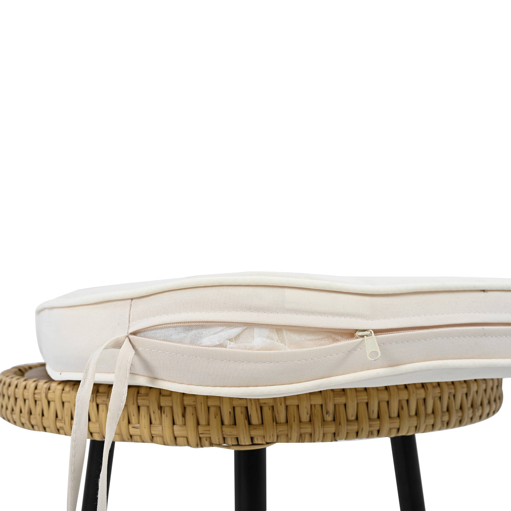 ComfortXL - Salon de Jardin 5 Pièces Résine Aspect Rotin Balcon Terrasse 4 Personnes Beige - ComfortXL Outdoor Living - Image 9