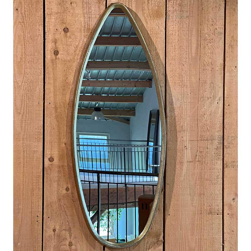 La Grande Prairie - Miroir ovale en aluminium doré 47x4x119cm - Image 1