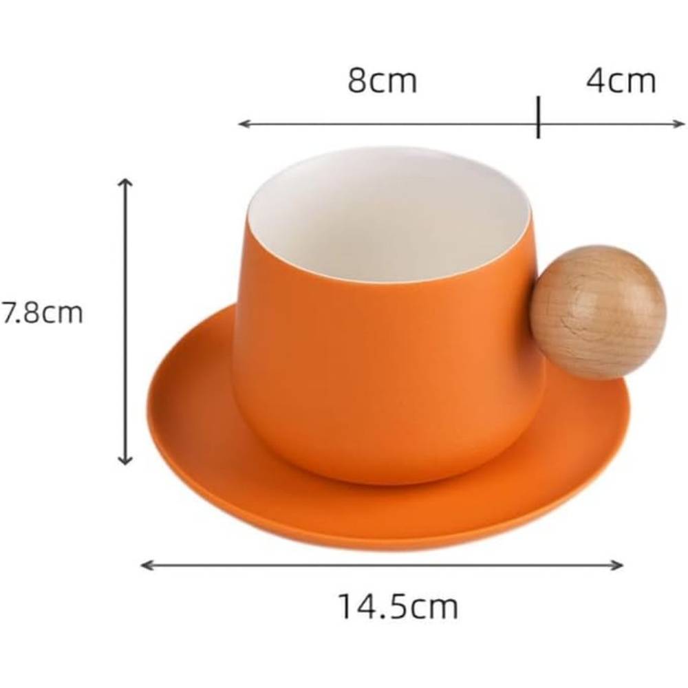 Set Tasses Café Céramique Orange - Jardiland