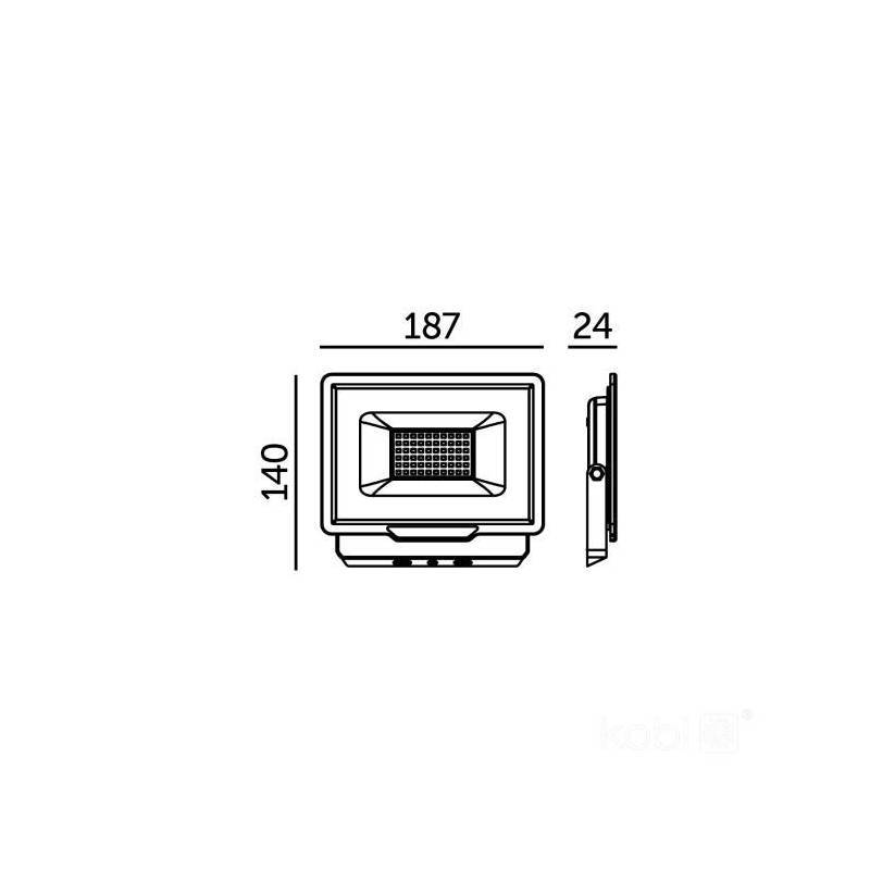 Projecteur LED MH 50W noir 4000K IP65 blanc naturel - Image 2