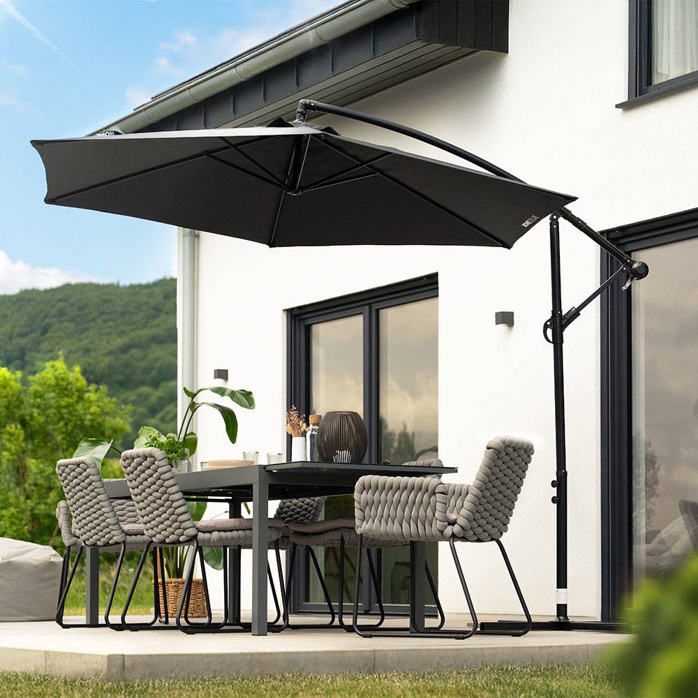 Home Deluxe - HOME DELUXE Parasol déporté avec housse SOLANA - Anthracite | Parasol déporté, parasol avec manivelle, parasol inclinable, - Image 1